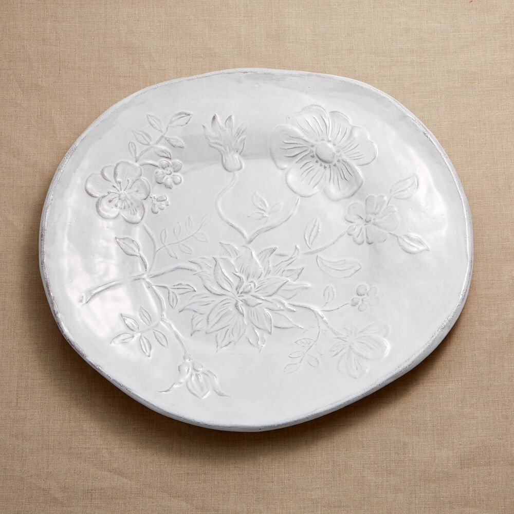 Saturateur plat céramique motif fleur, 310 ml